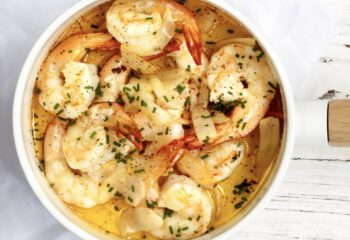 Shrimp Scampi over Creamy Mashed Potatoes